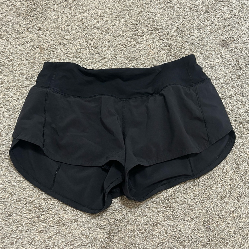 Lululemon Speed Up 2.5" Black Women’s Athletic Shorts Size 4 Running Liner Low